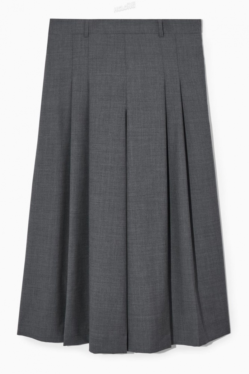 Grey COS Tailored Wool Skort | VA54-L6ZW