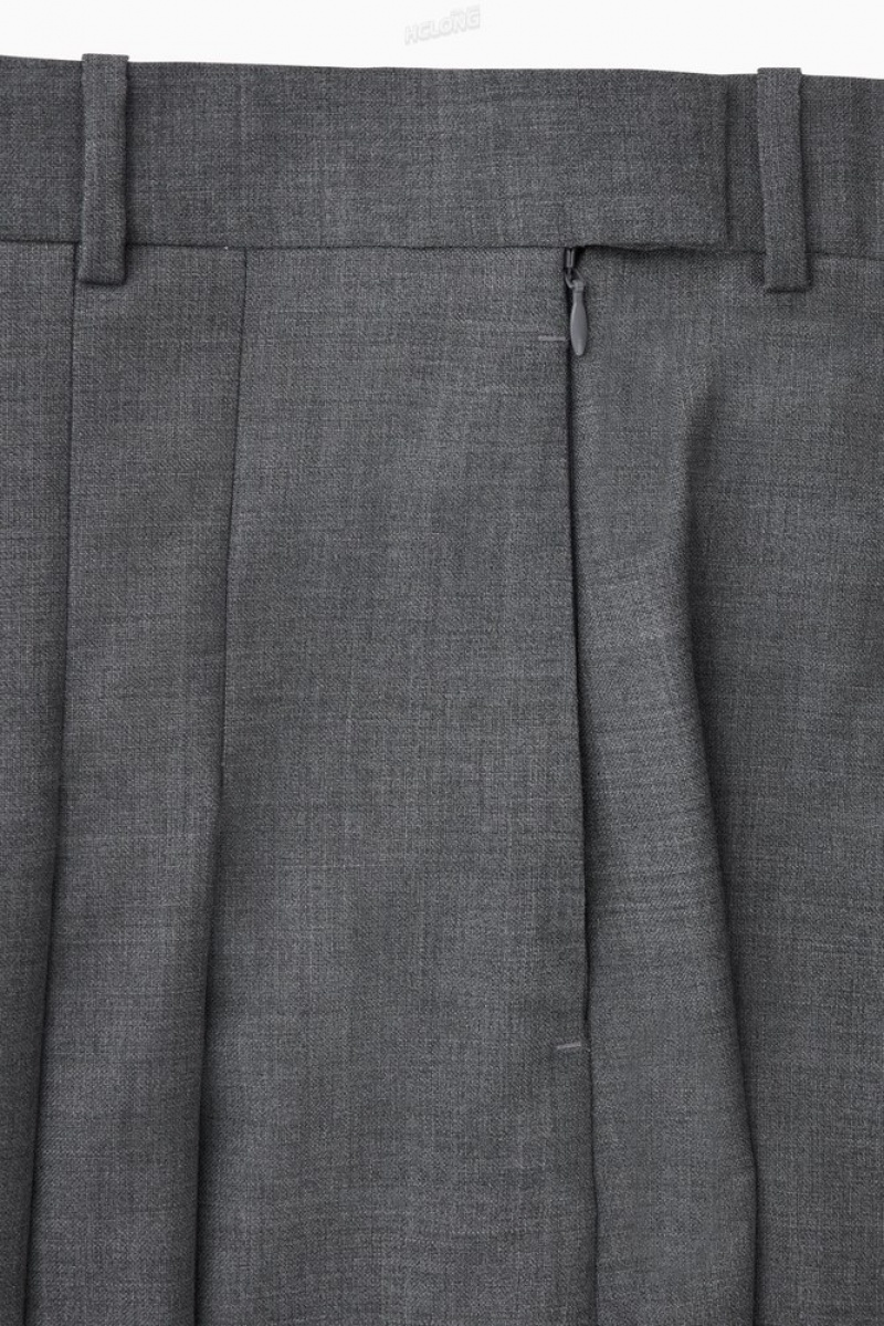 Grey COS Tailored Wool Skort | VA54-L6ZW