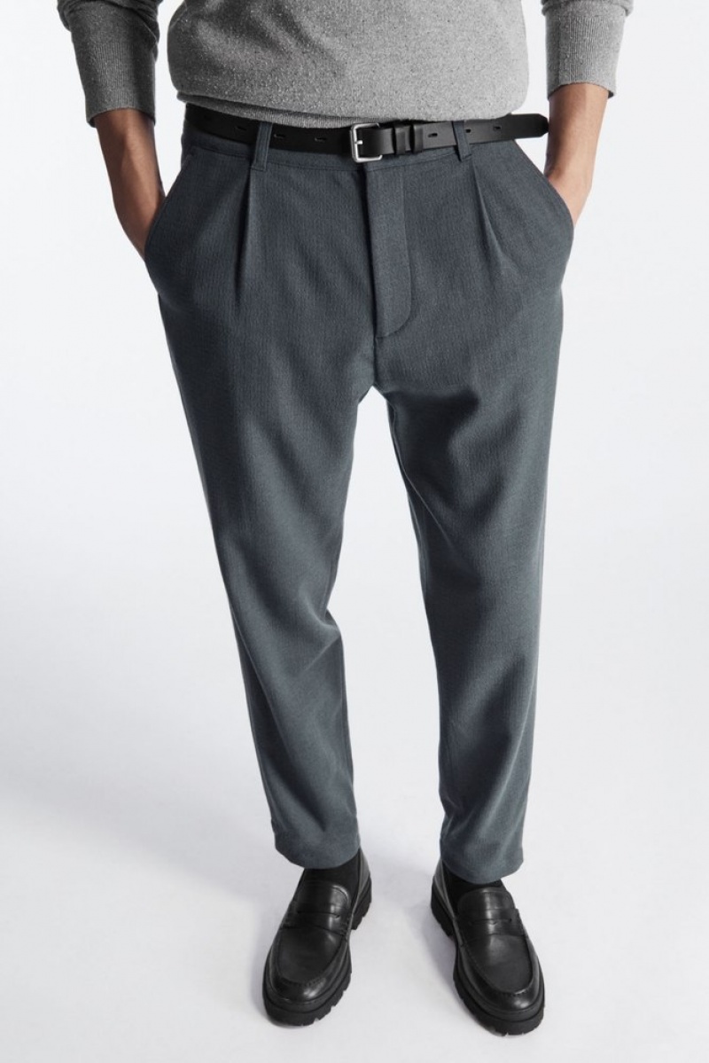 Grey COS Tapered Wool Chinos | NC87-J2EF