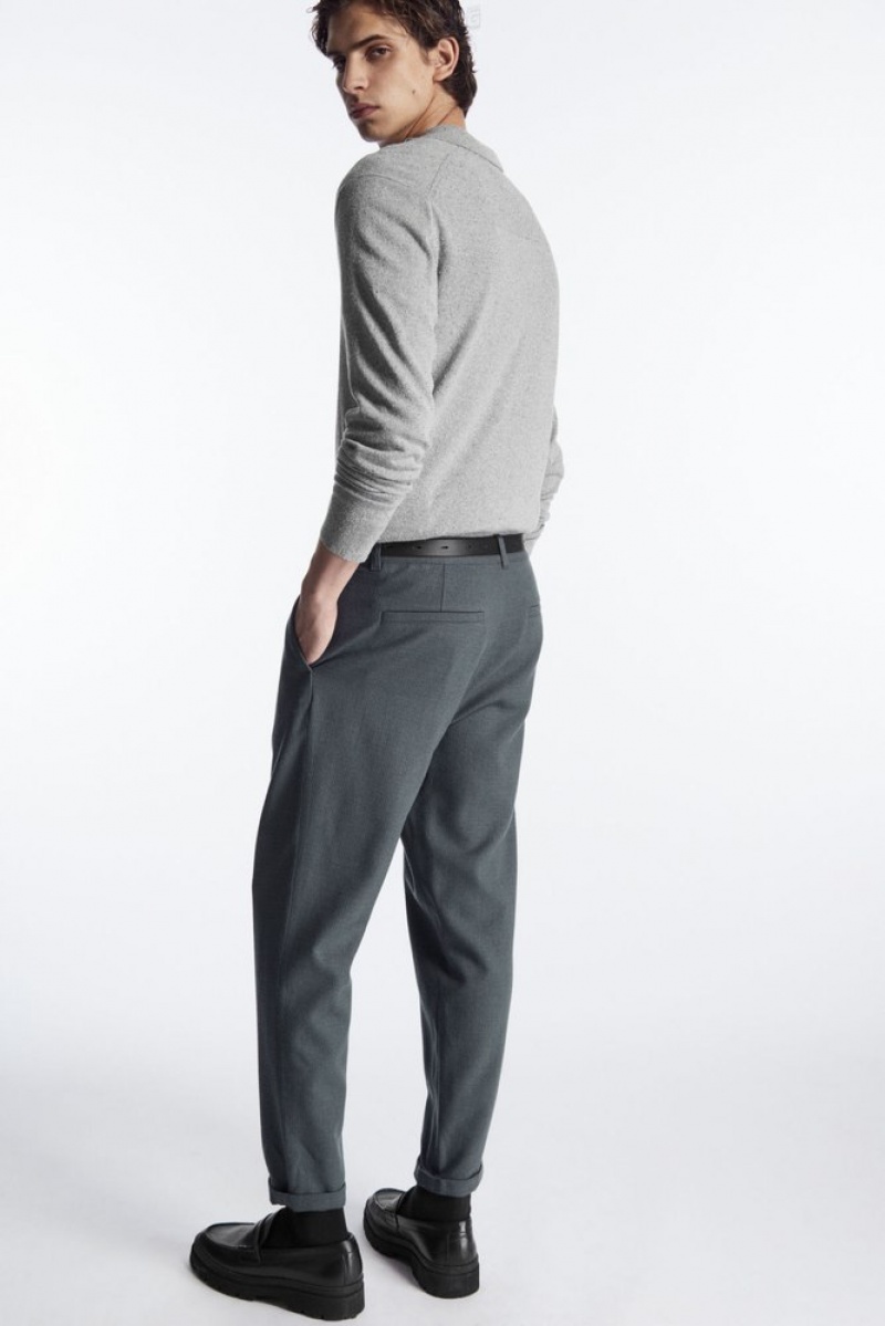 Grey COS Tapered Wool Chinos | NC87-J2EF