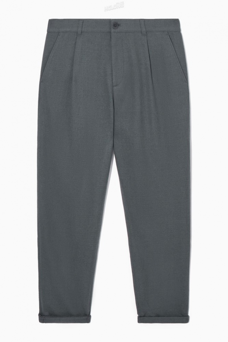 Grey COS Tapered Wool Chinos | NC87-J2EF