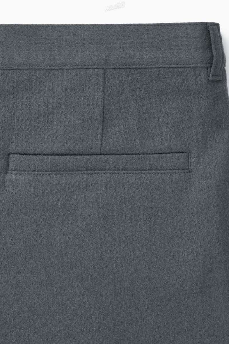 Grey COS Tapered Wool Chinos | NC87-J2EF