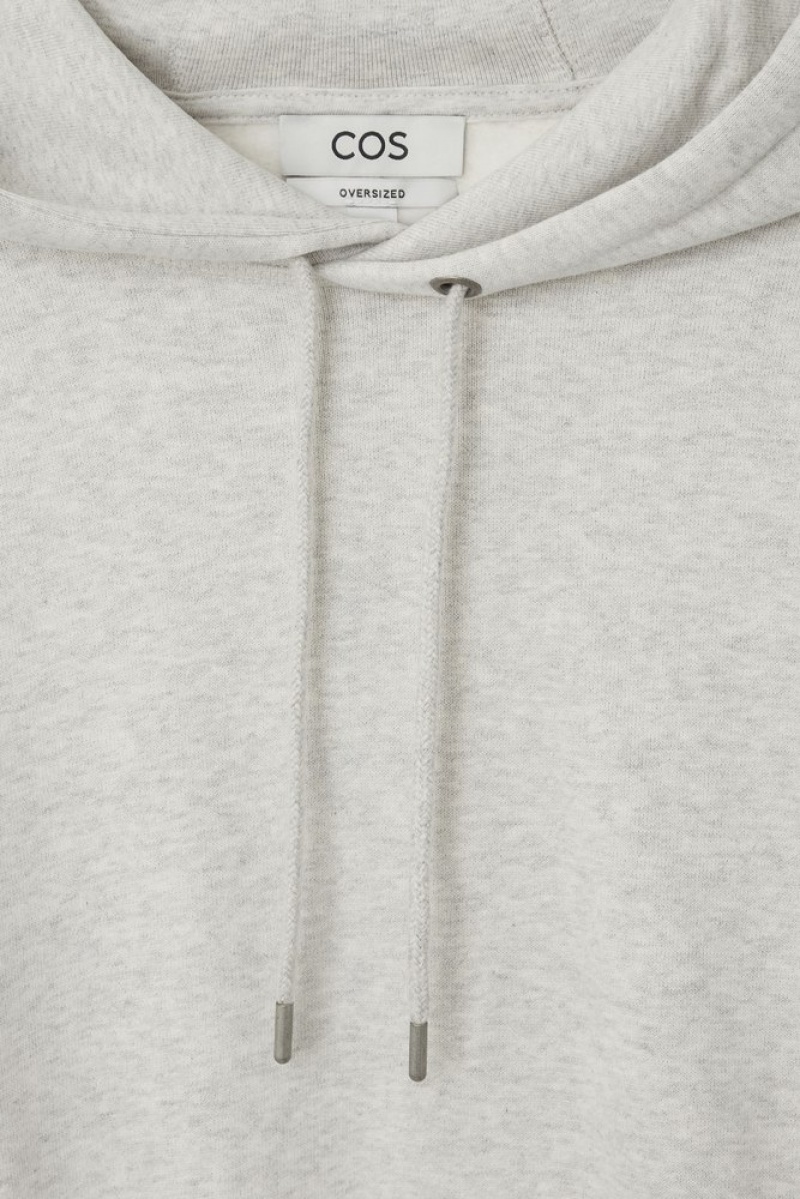 Grey MéLange COS Heavyweight Panelled Hoodie | HK76-H4NL