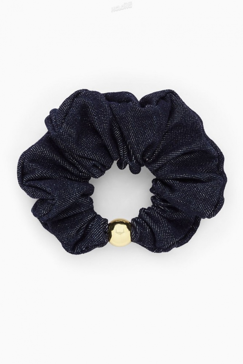 Indigo COS Embellished Denim Scrunchie | XH60-R1QU