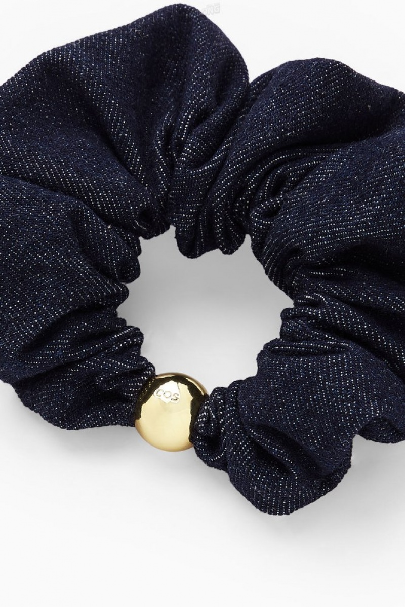 Indigo COS Embellished Denim Scrunchie | XH60-R1QU