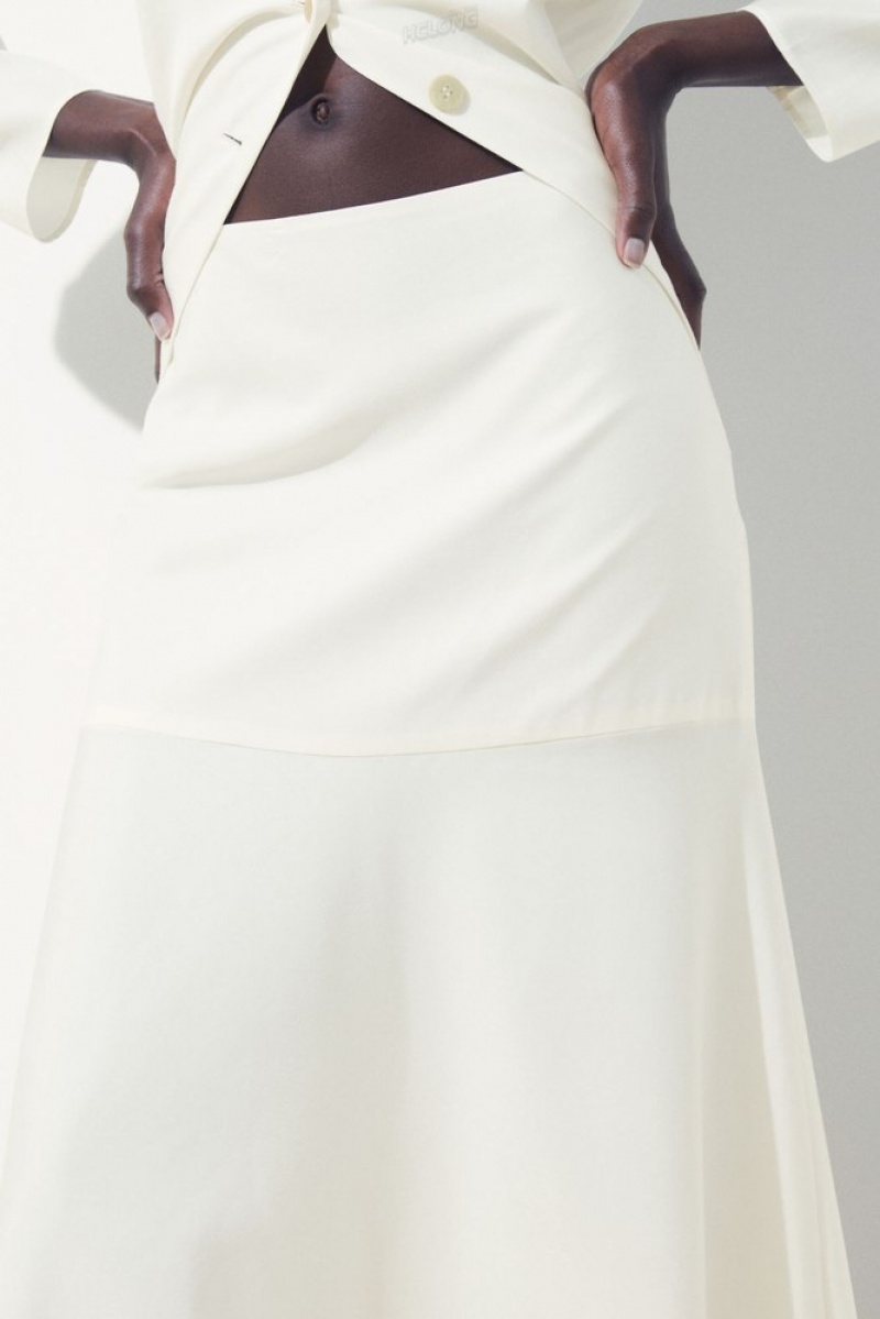 Ivory COS The Flared Silk Skirt | ME18-I6OB