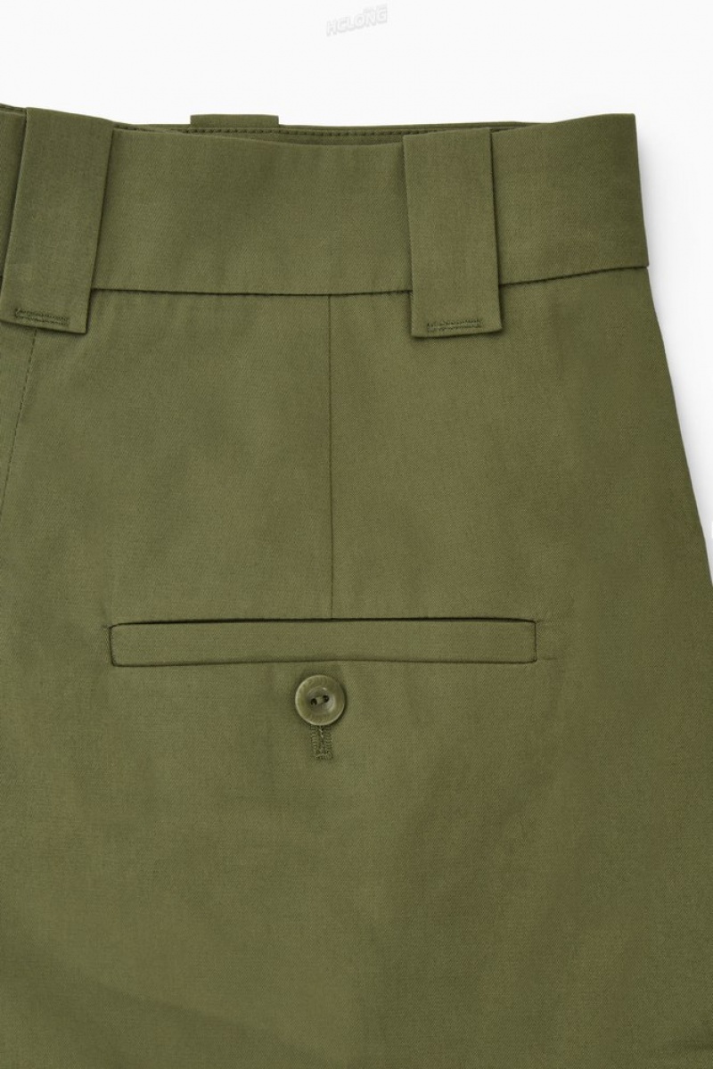 Khaki COS Wide-Leg Cargo Pants | MG74-B6IQ