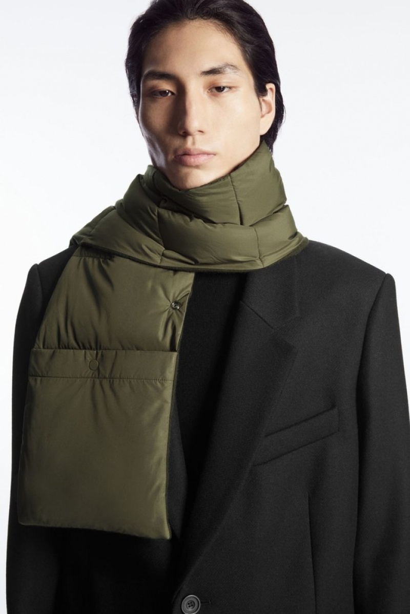 Khaki Green COS Convertible Padded Scarf | NW07-F6UX