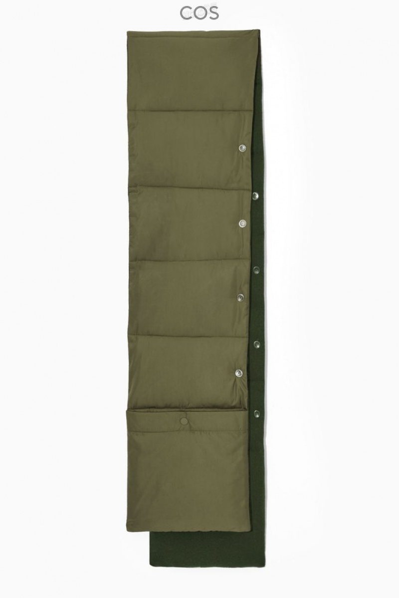 Khaki Green COS Convertible Padded Scarf | NW07-F6UX