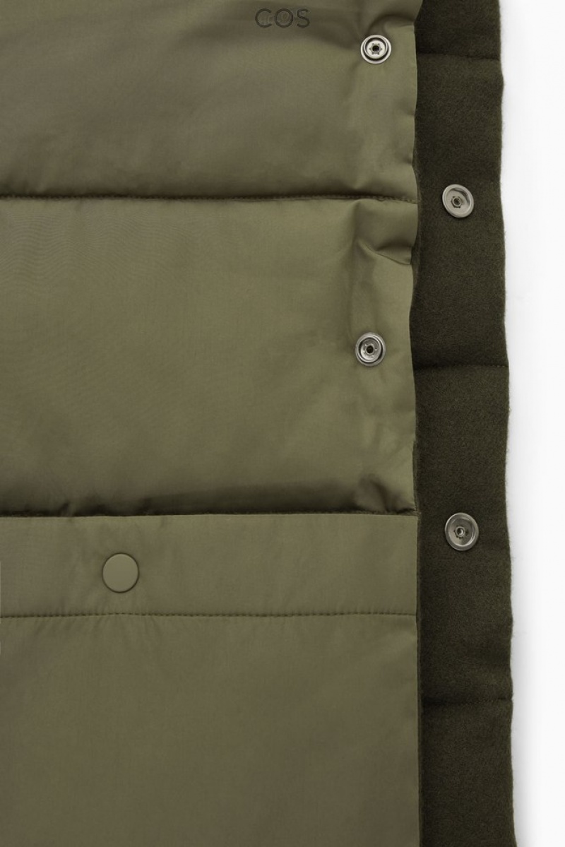 Khaki Green COS Convertible Padded Scarf | NW07-F6UX