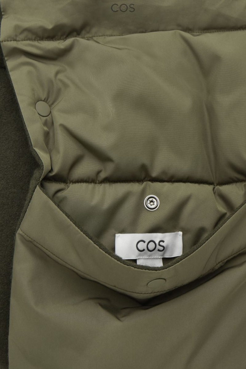 Khaki Green COS Convertible Padded Scarf | NW07-F6UX