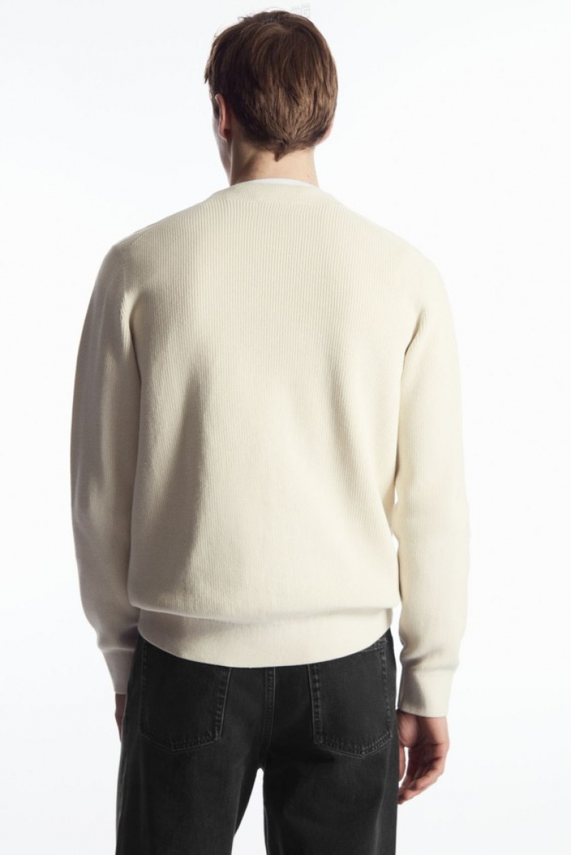 Khaki Green COS Ribbed-Knit Sweater | AZ80-D3HQ