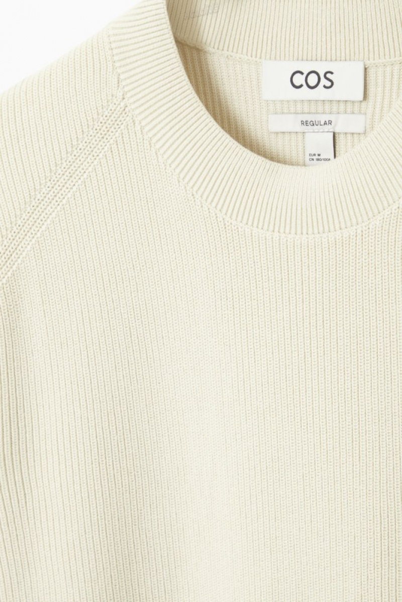 Khaki Green COS Ribbed-Knit Sweater | AZ80-D3HQ