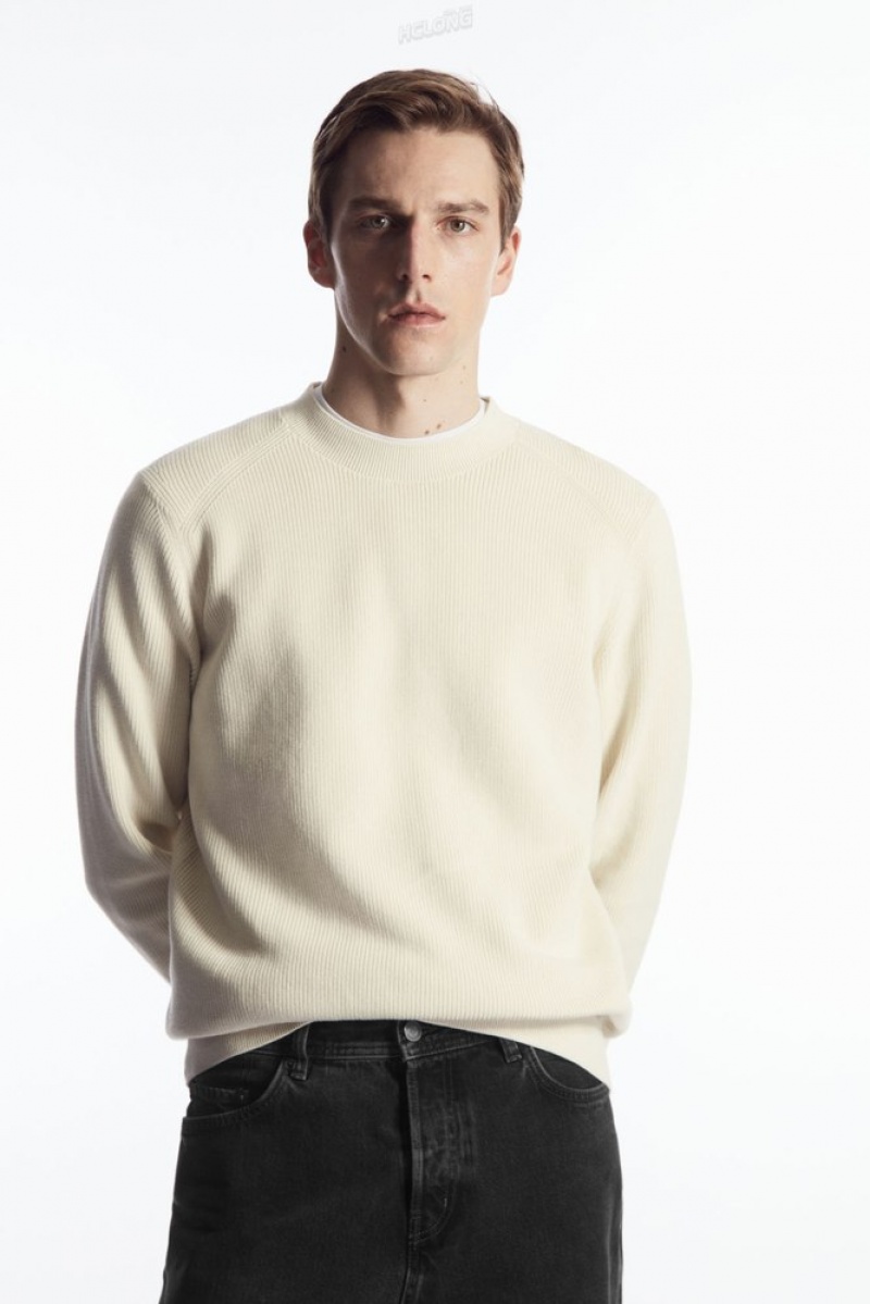 Khaki Green COS Ribbed-Knit Sweater | AZ80-D3HQ