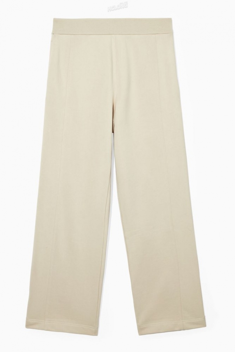 Light Beige COS Exposed-Seam Jersey Sweatpants | UB44-T7OH