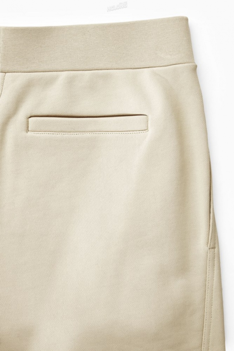 Light Beige COS Exposed-Seam Jersey Sweatpants | UB44-T7OH