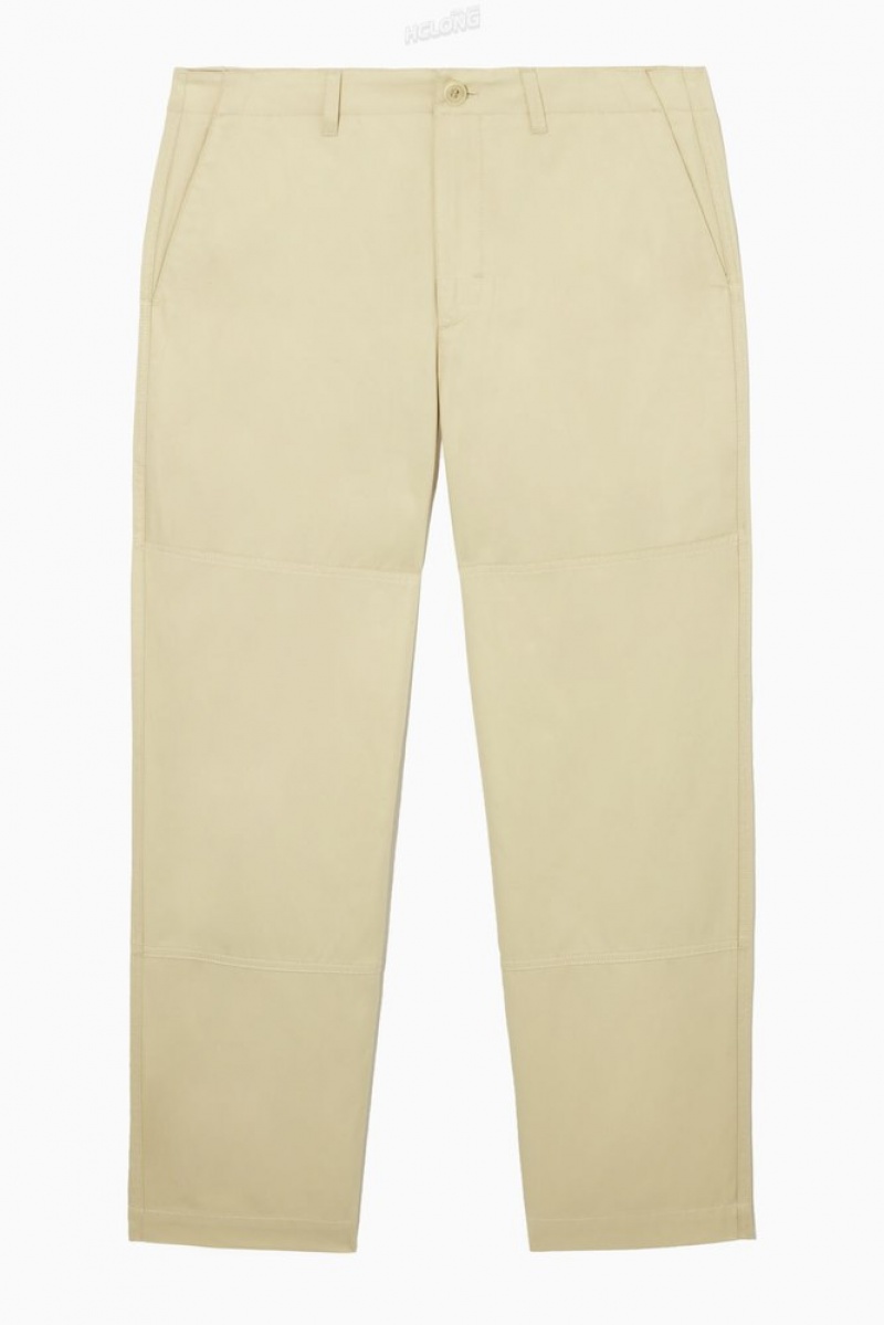 Light Beige COS Relaxed-Fit Utility Trousers | YG36-G6XU