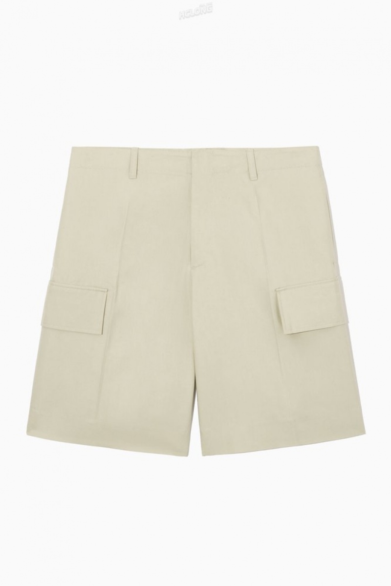 Light Beige COS Tailored Utility Shorts | IW65-Z2MU