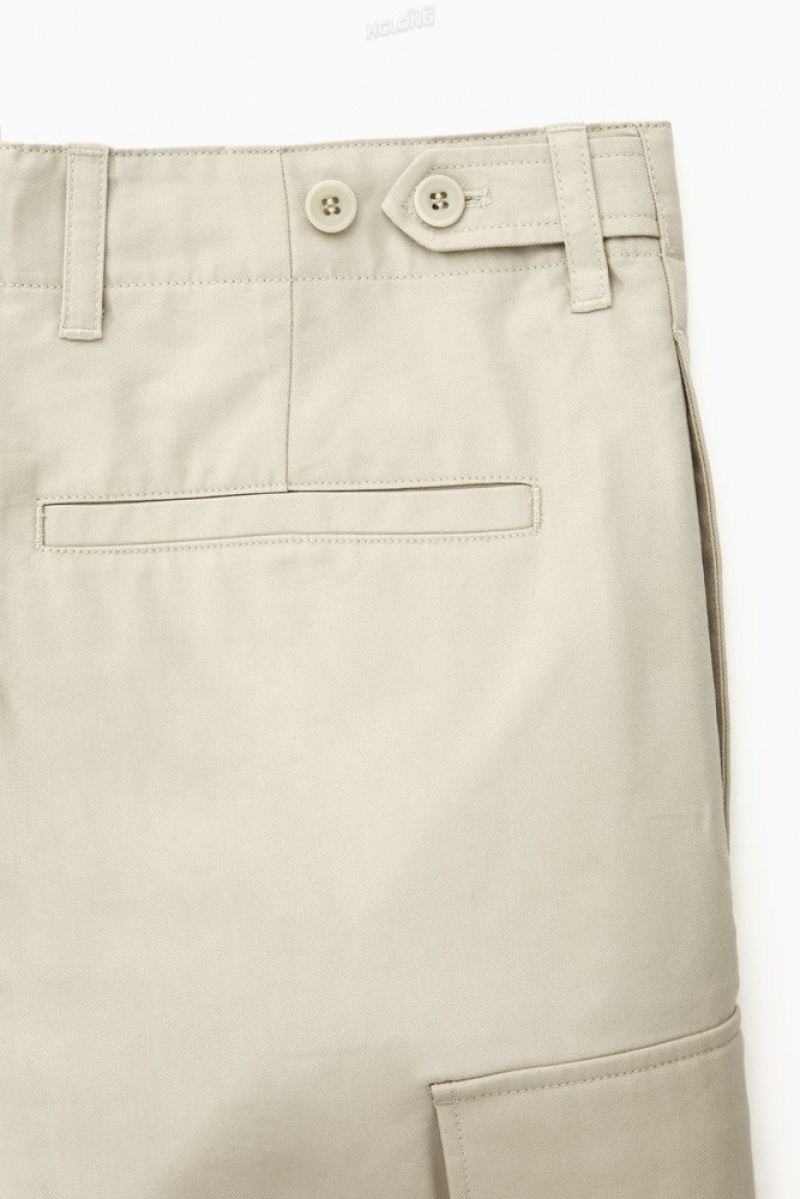 Light Beige COS Tailored Utility Shorts | IW65-Z2MU