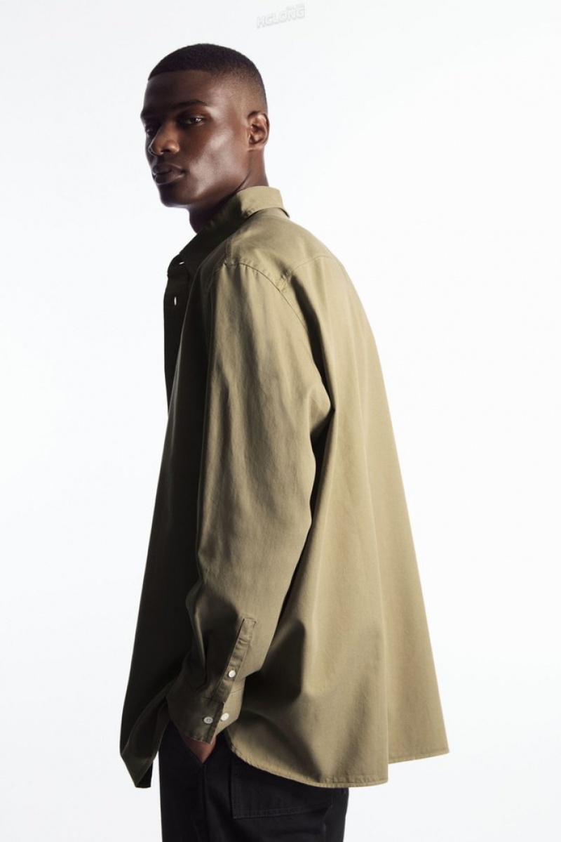 Light Green COS Lightweight Twill Shirt | YJ38-M4TO