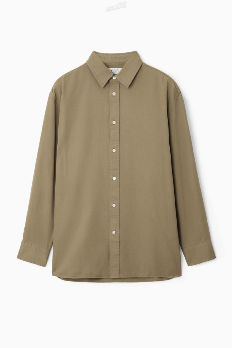 Light Green COS Lightweight Twill Shirt | YJ38-M4TO