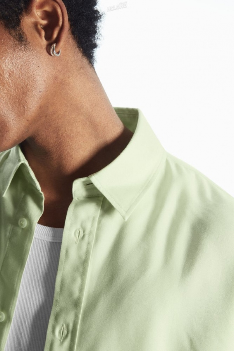 Light Green COS Lightweight Twill Shirt | YU02-V8AH