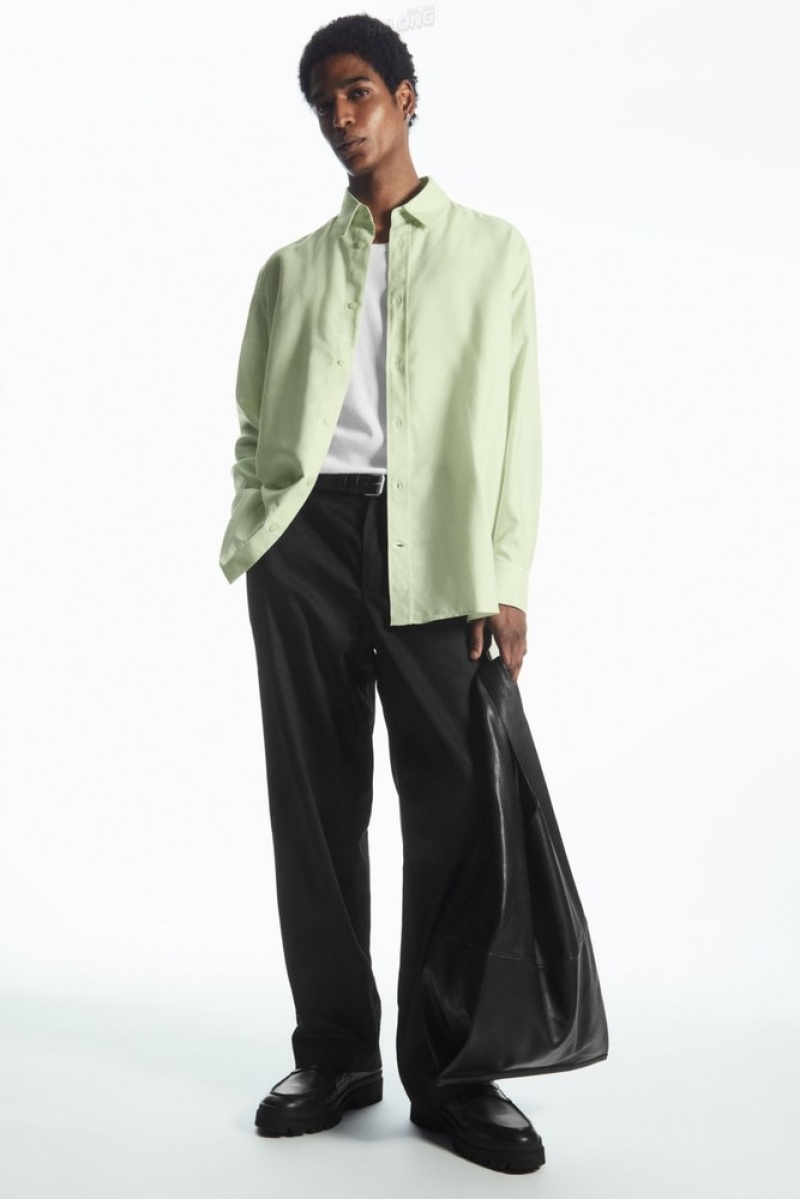 Light Green COS Lightweight Twill Shirt | YU02-V8AH