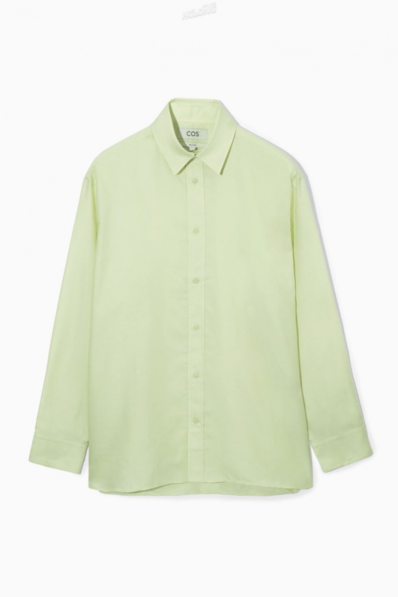 Light Green COS Lightweight Twill Shirt | YU02-V8AH