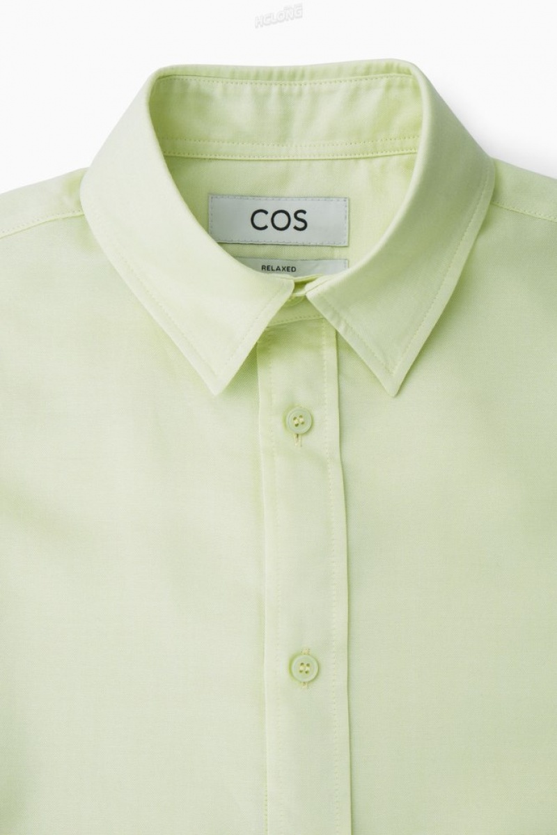 Light Green COS Lightweight Twill Shirt | YU02-V8AH