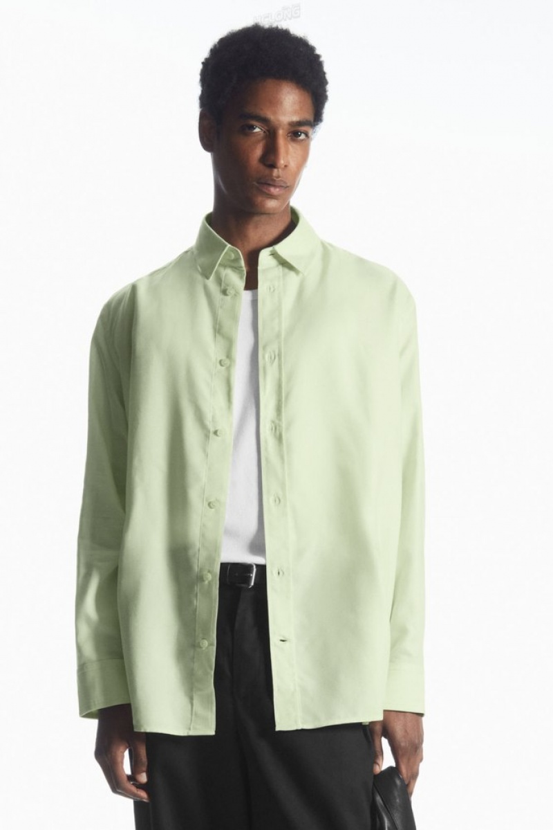 Light Green COS Lightweight Twill Shirt | YU02-V8AH