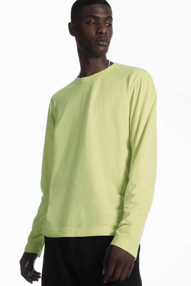 Light Yellow COS Lightweight Long-Sleeved T-Shirt | DJ30-T8ZL