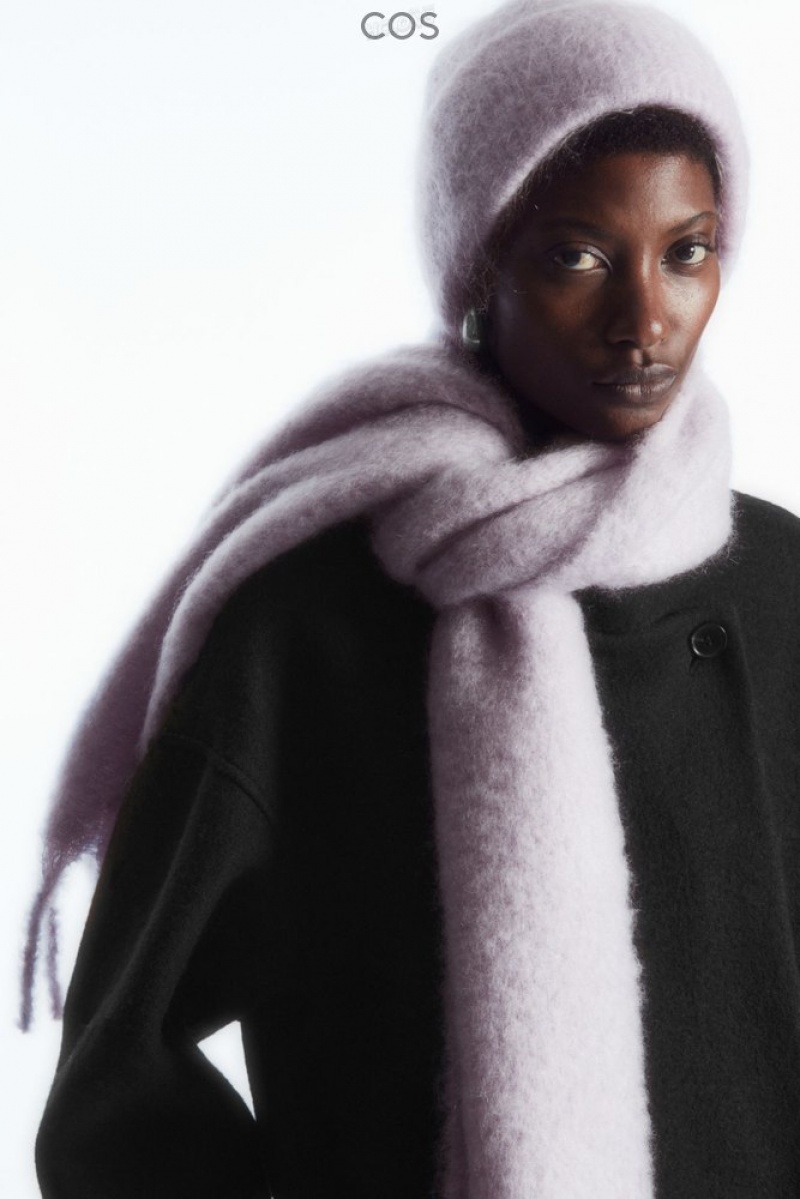 Lilac COS Oversized Mohair-Blend Scarf | LF58-W6SQ