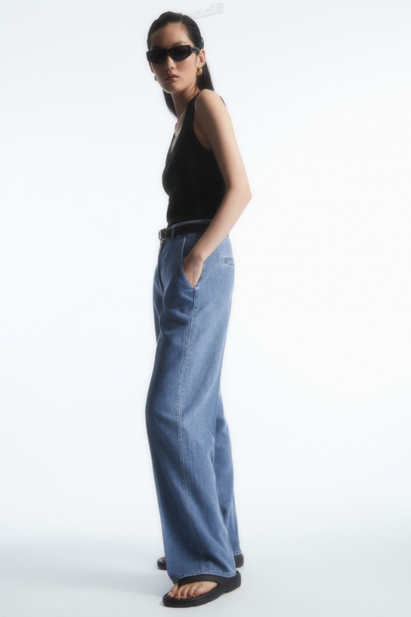 Mid Blue COS Straight-Leg Denim Trousers | KK54-K1RS