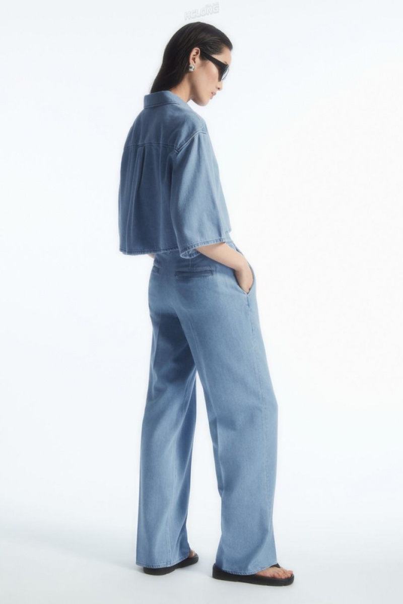 Mid Blue COS Straight-Leg Denim Trousers | IR62-R0OF