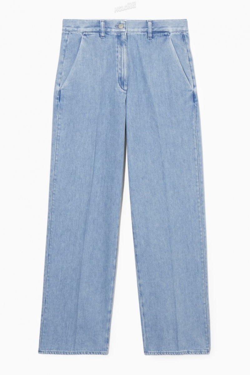 Mid Blue COS Straight-Leg Denim Trousers | IR62-R0OF