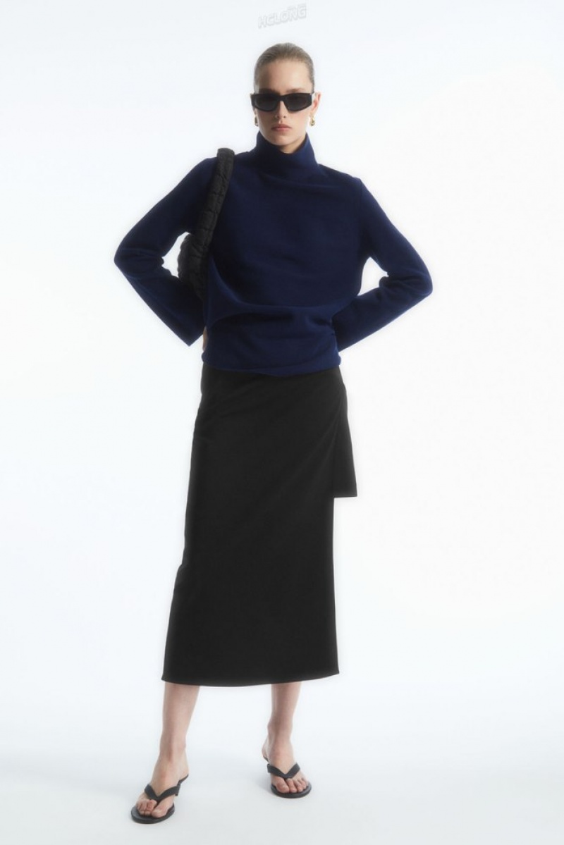 Navy COS A-Line Funnel-Neck Top | DU13-X6QG