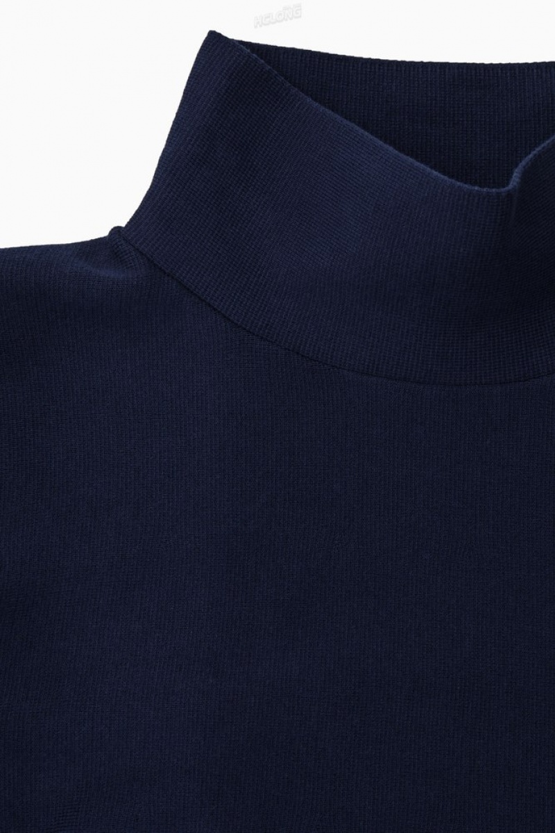 Navy COS A-Line Funnel-Neck Top | DU13-X6QG