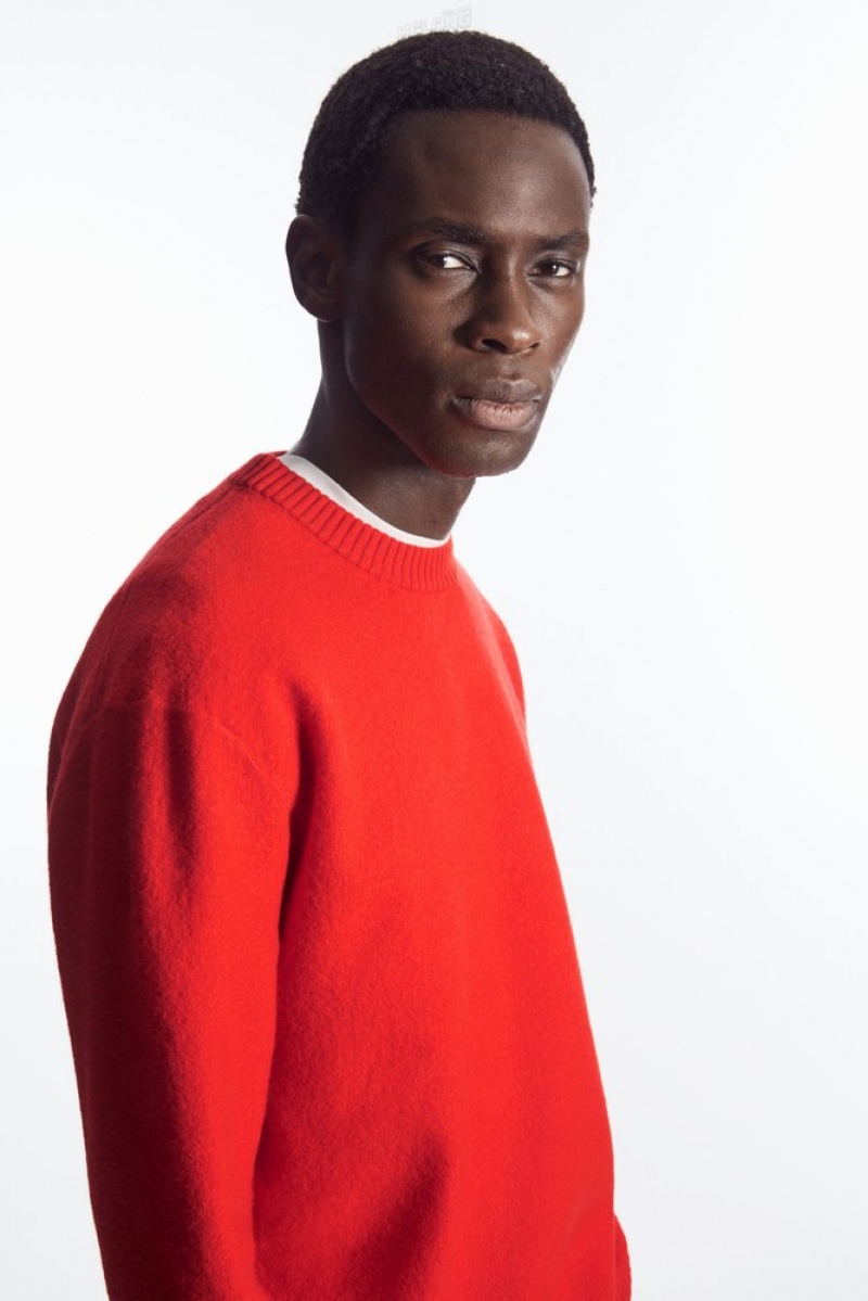 Navy COS Boiled-Wool Crew-Neck Jumper | VA40-Z5MG