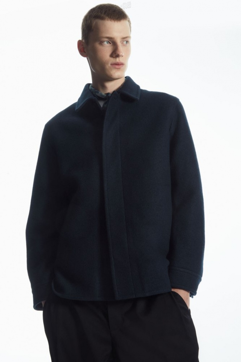 Navy COS Felted Wool Jacket | SU58-B8OE