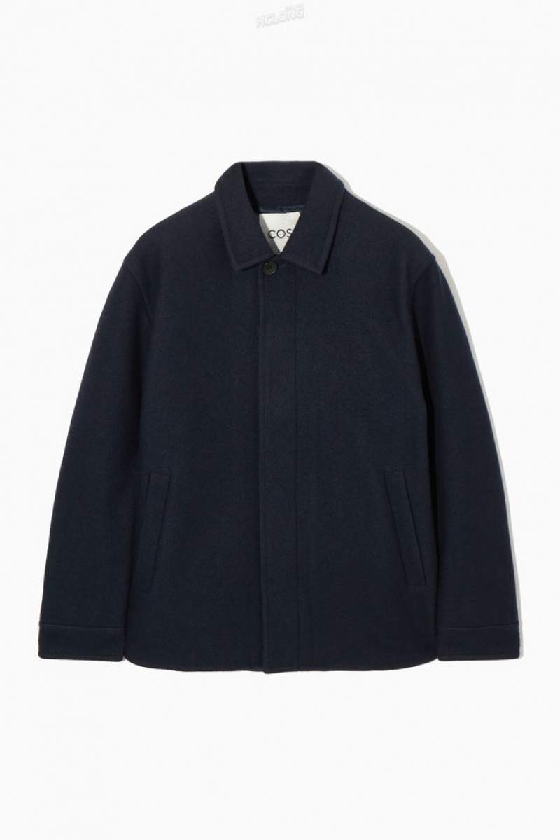 Navy COS Felted Wool Jacket | SU58-B8OE