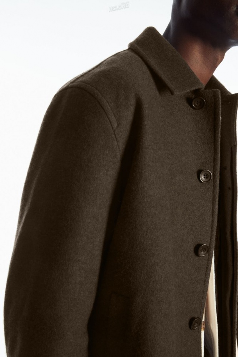 Navy COS Felted Wool Jacket | TG21-Q3BR