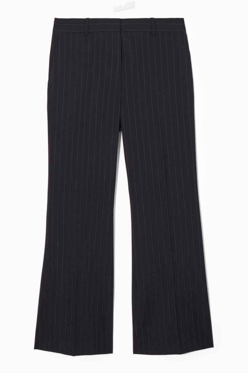 Navy COS Flared Wool Pants | JG71-A5UG