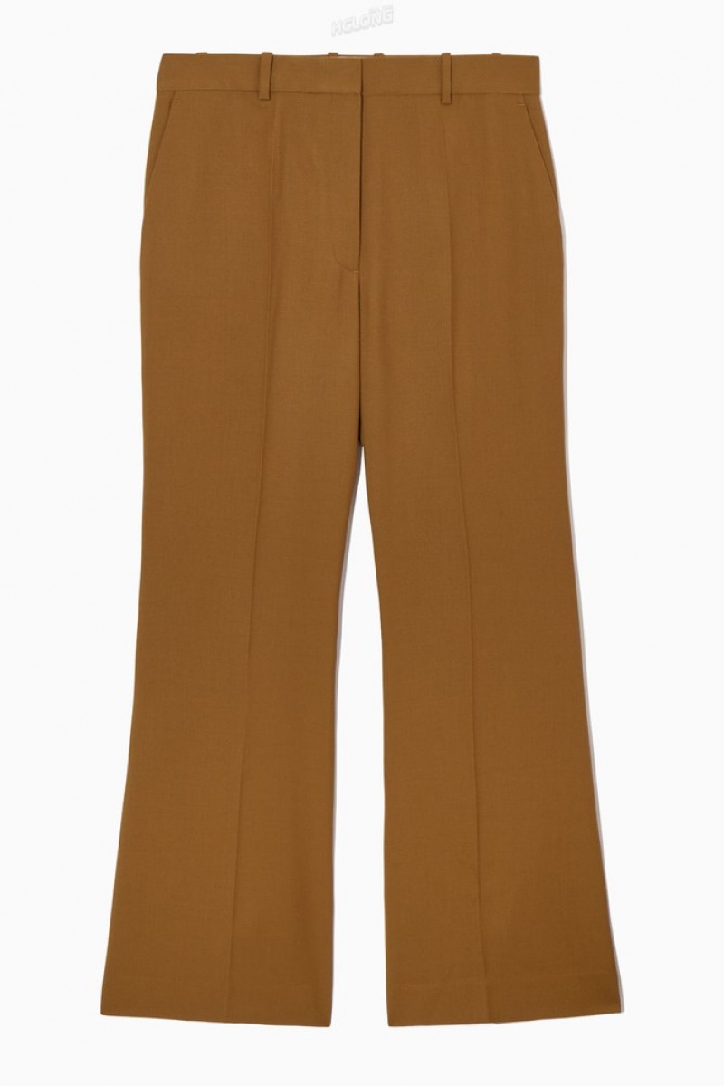 Navy COS Flared Wool Trousers | RK51-J8OR