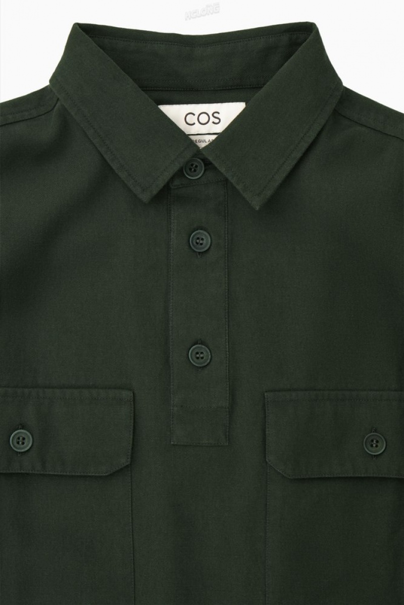 Navy COS Half-Placket Utility Overshirt | AF43-H4LR