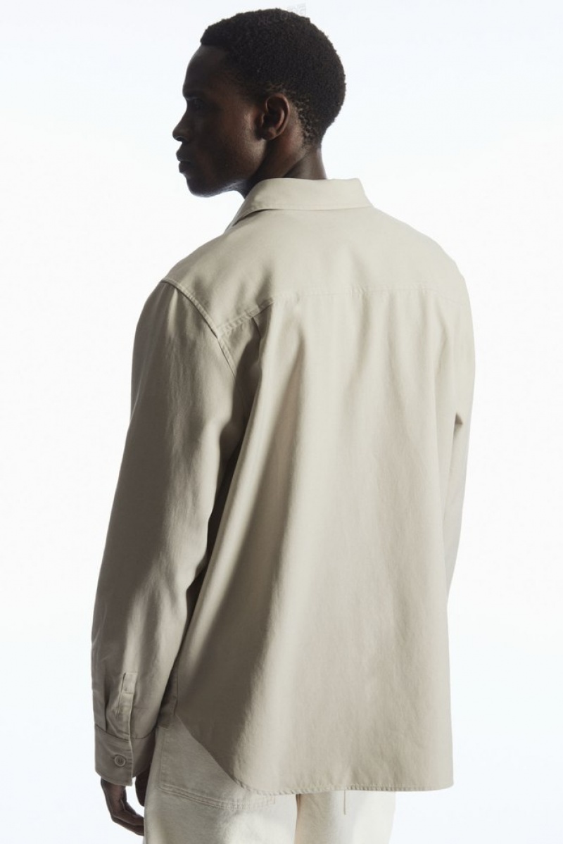 Navy COS Half-Placket Utility Overshirt | BW44-E8OA