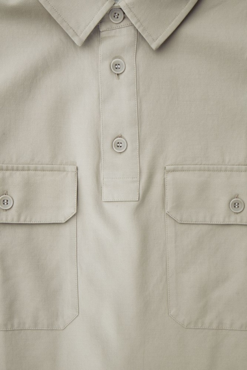 Navy COS Half-Placket Utility Overshirt | BW44-E8OA