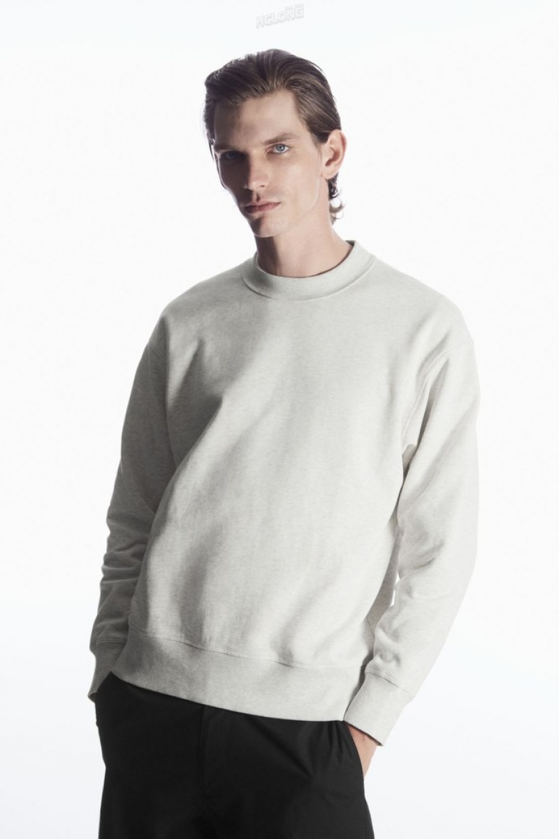 Navy COS Mock-Neck Sweatshirt | GB10-Q0TS