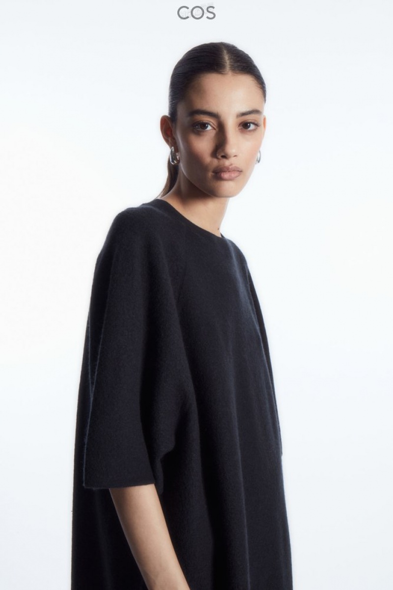 Navy COS Oversized-Fit Wool T-Shirt Dress | TC08-B8CB