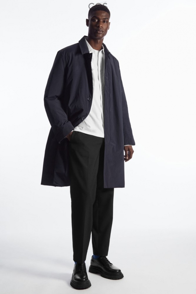 Navy COS Padded Nylon Car Coat | GA78-P9VA