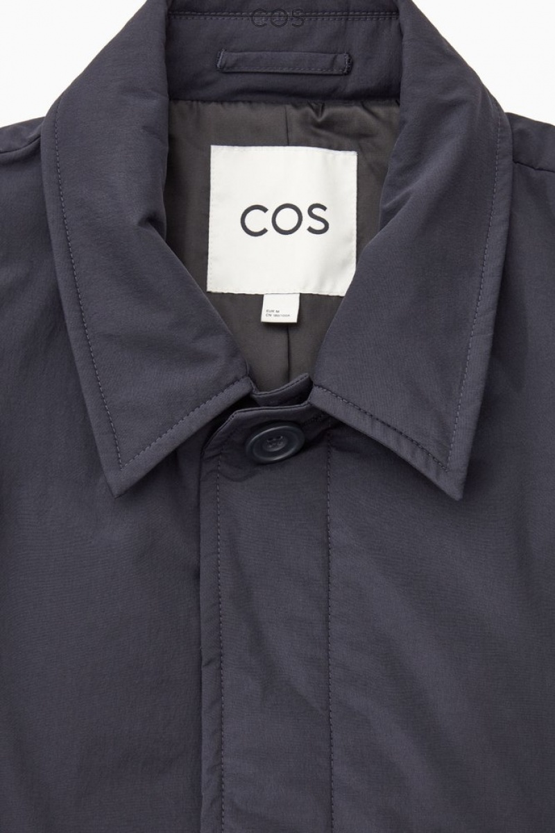 Navy COS Padded Nylon Car Coat | GA78-P9VA